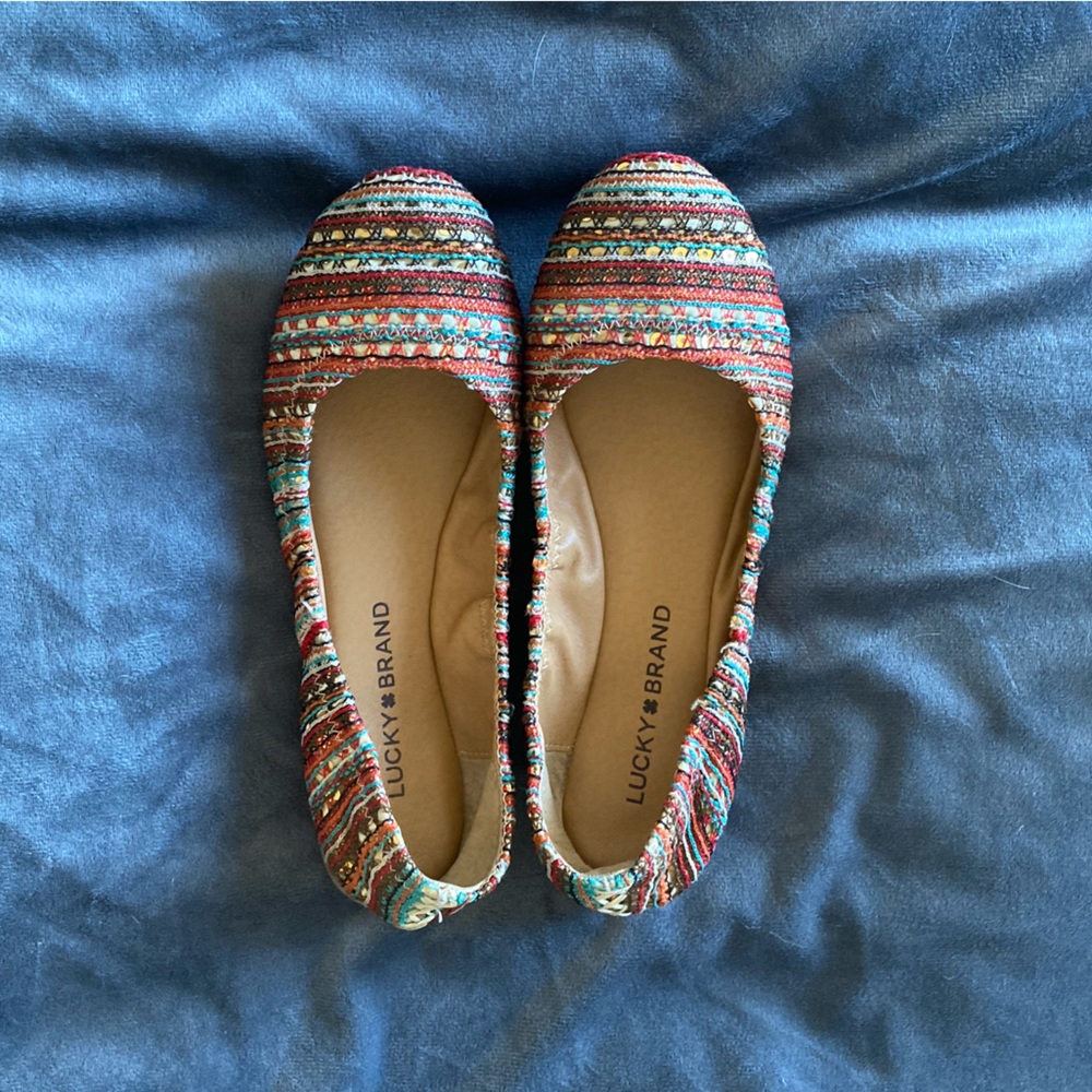 Lucky Brand Emmie multi colored sequin flats